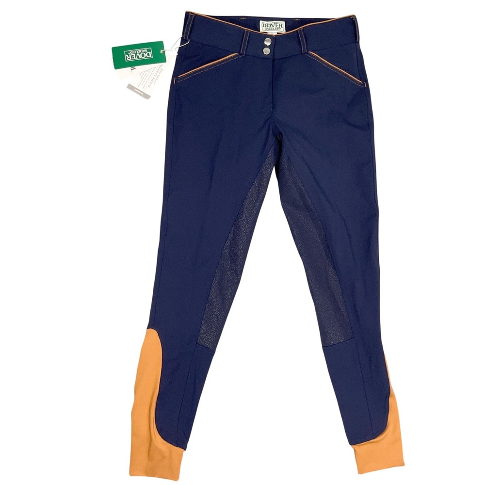Dover Saddlery Wellesley Breeches Women 26 Navy Full Seat Riding Pants 350810